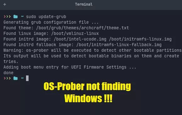How to Fix Arch os-prober not Detecting Windows Installation