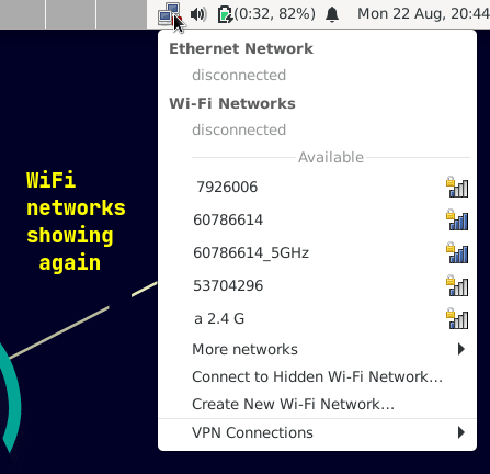 Wi-Fi start showing